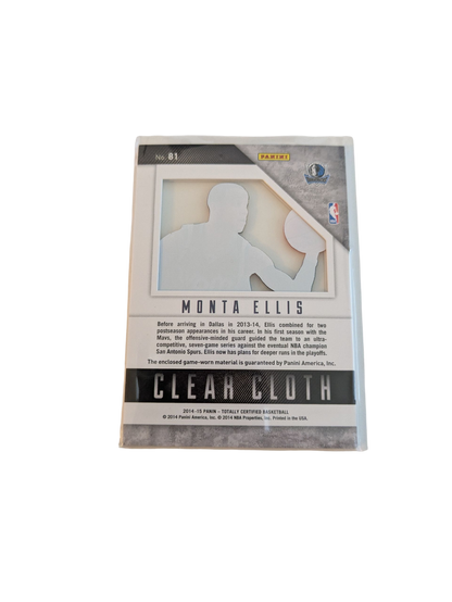 2014 Panini Totally Certified Dallas Mavericks Monta Ellis Patch Card