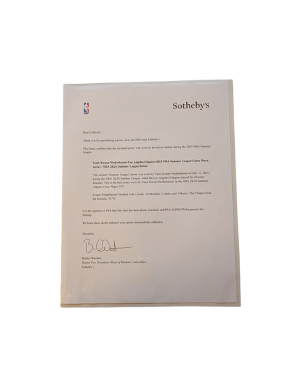 2025 NBA Summer League Los Angeles Clippers Yanic Konan Niederhauser Game Worn Jersey