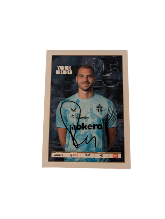 FC Zürich Football Auto Card signed by Yanick Brecher