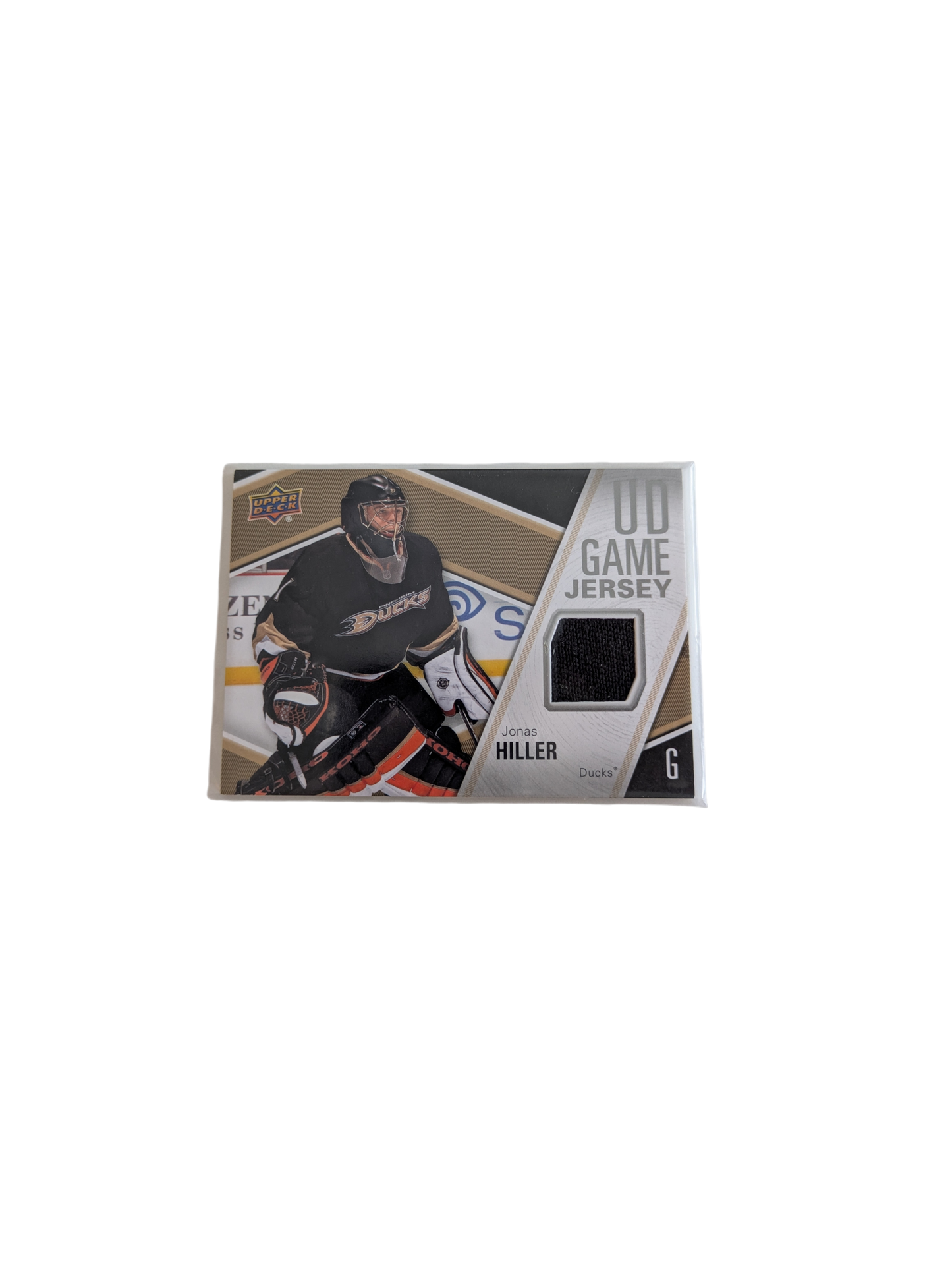 2011 Upper Deck Game Jersey Anaheim Ducks Jonas Hiller Patch GJ-HI card