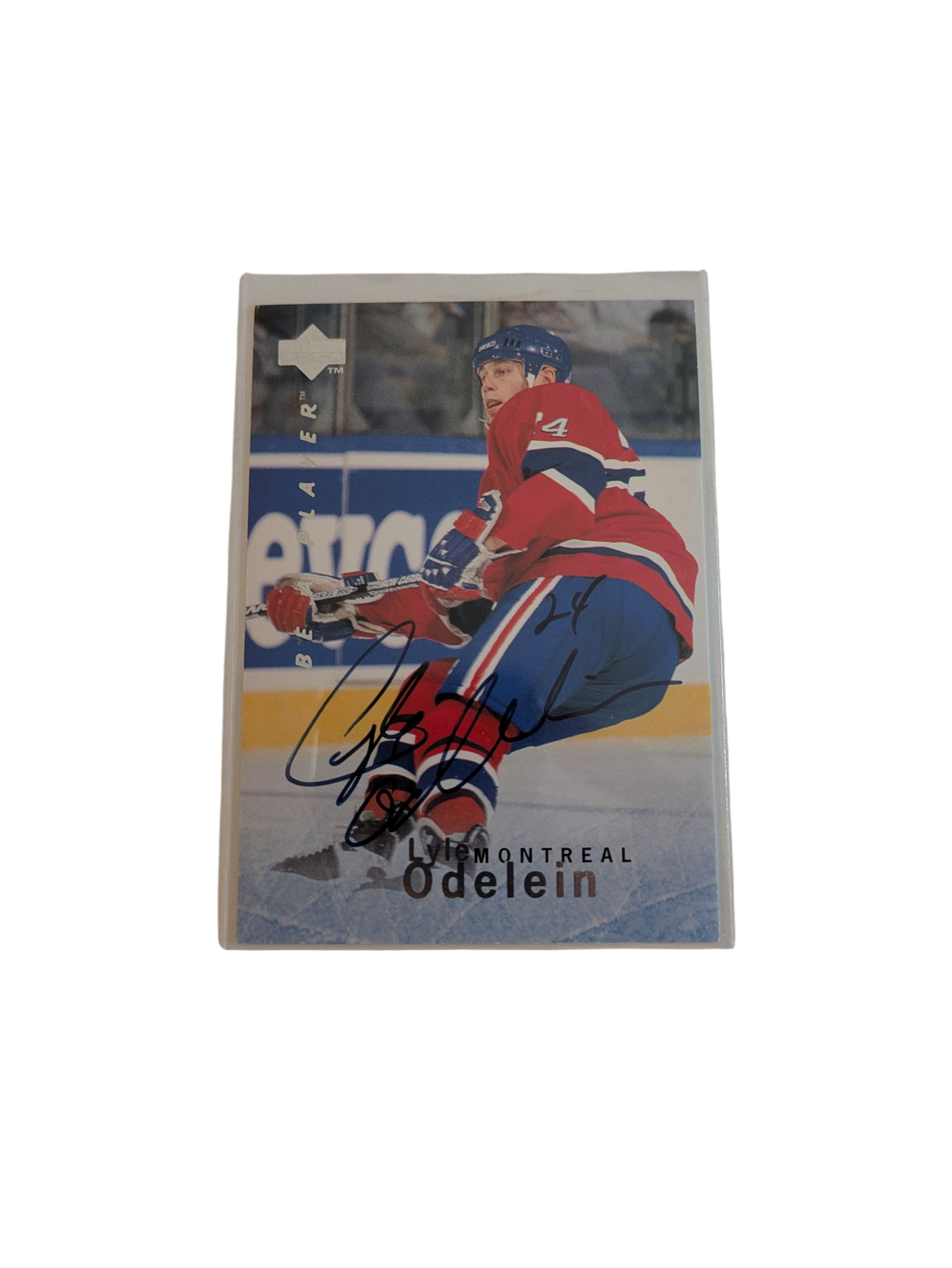 1996 Upper Deck Be a Player Montreal Canadiens Lyle Odelein Auto Card