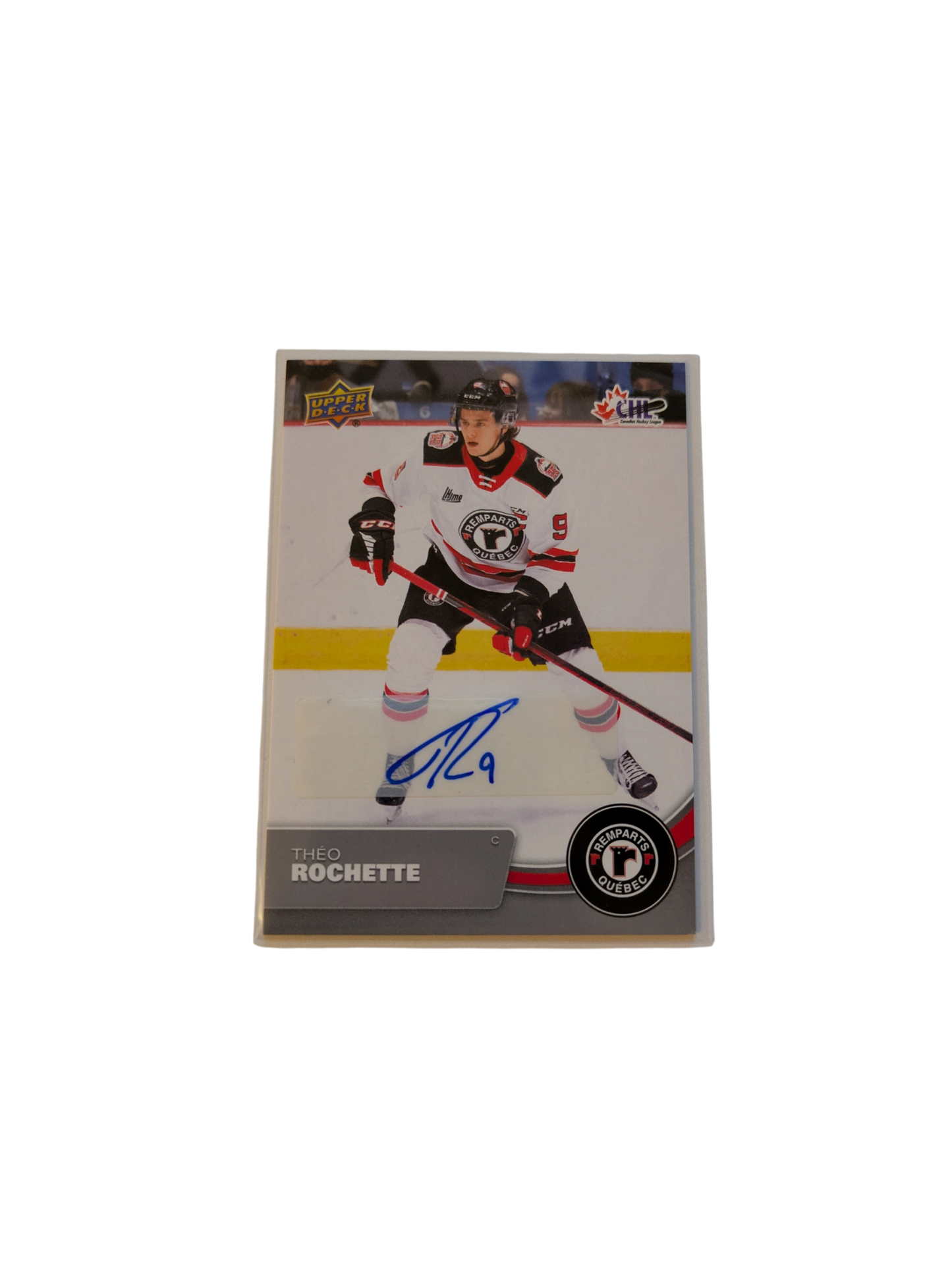 2021 Upper Deck Exclusives Quebec Remparts Theo Rochette Auto card