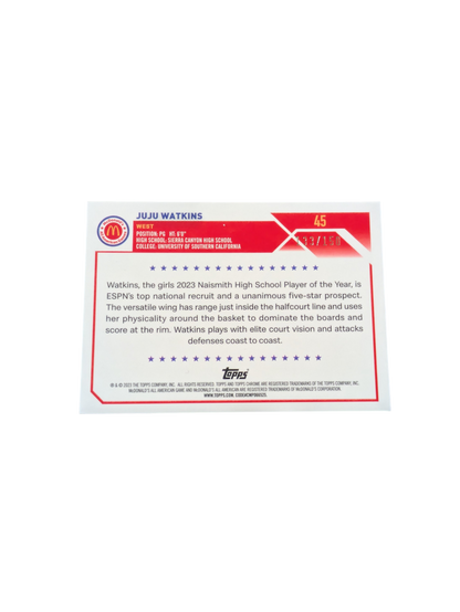 2023 Topps McDonald's All American Games Juju Watkins 133/150 card