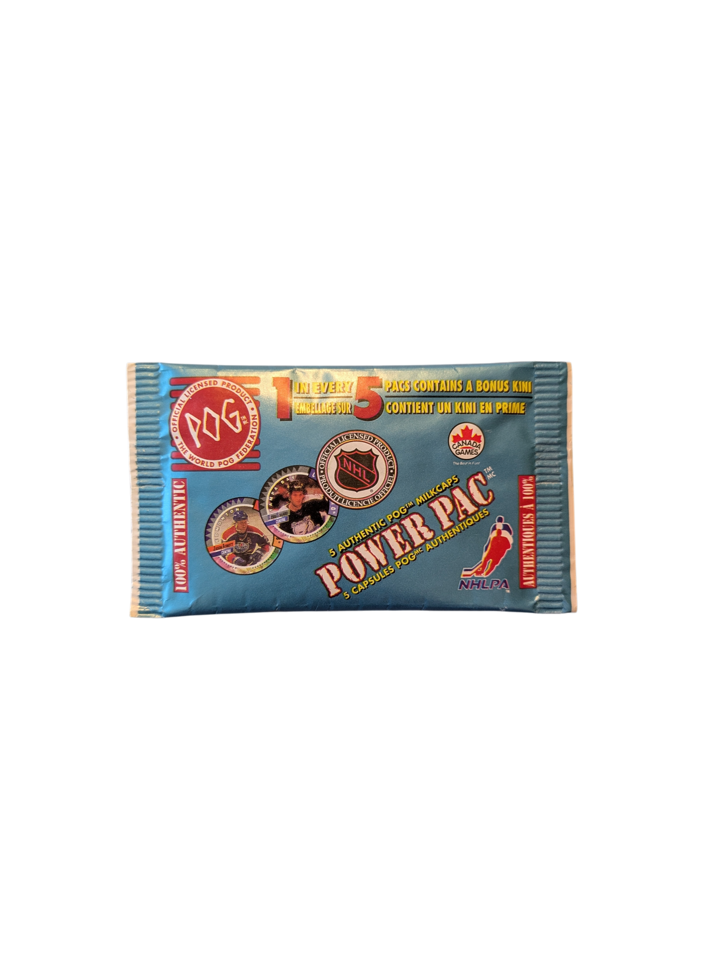 1994 Canada Games NHL Ice Hockey Power Pac Milk Caps POGs mini pack
