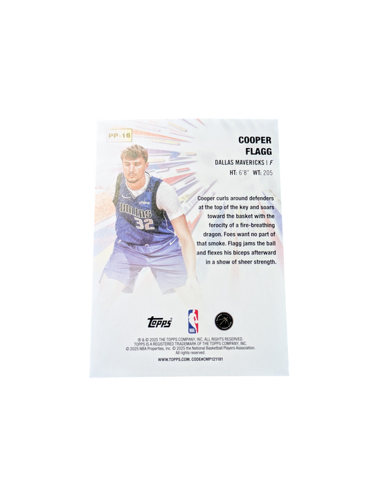2025 Topps Dallas Mavericks Cooper Flagg Power Players Rookie card