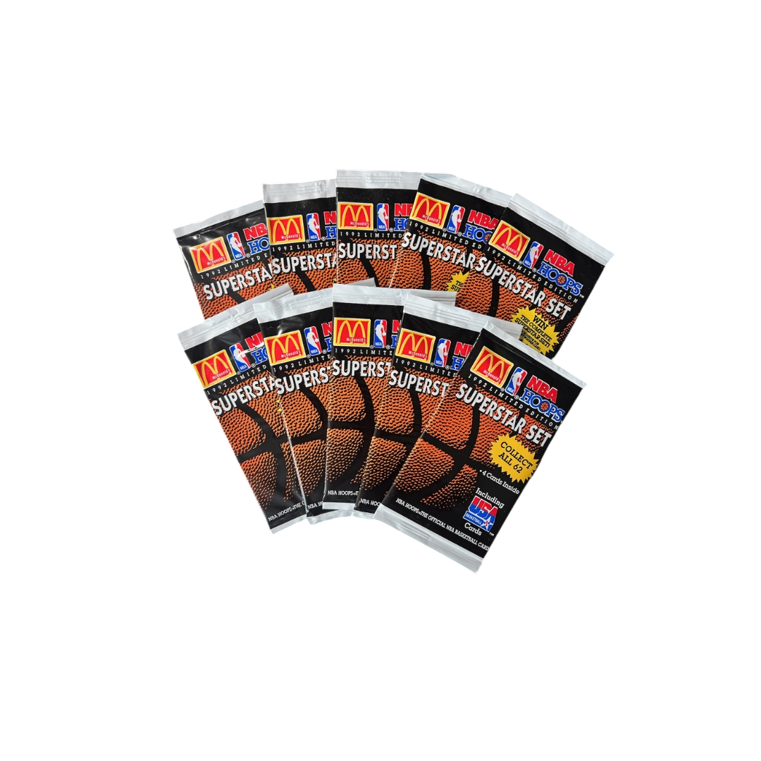 1992 NBA Hoops McDonald's Superstar Set 10 x Packs Bundle
