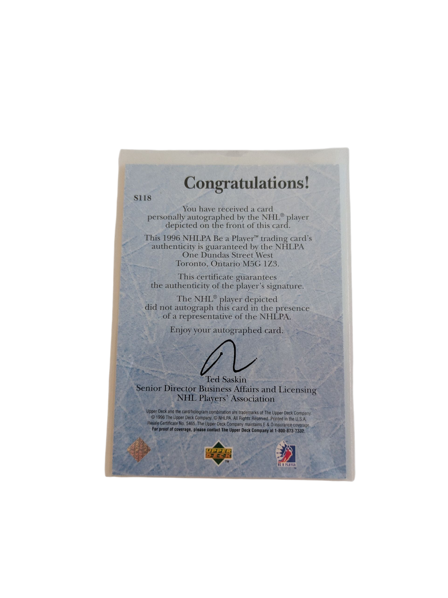 1996 Upper Deck Be a Player Montreal Canadiens Andrei Kovalenko Auto Card