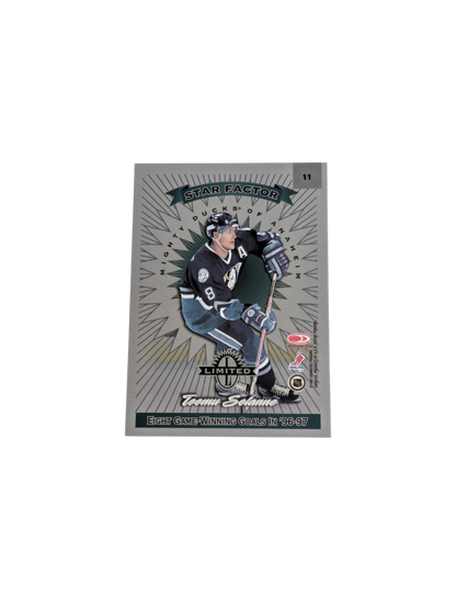 1997 Donruss Star Factor Limited NHL Anaheim Mighty Ducks Teemu Selanne card
