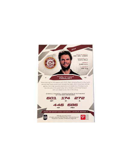 2026 SportZoo National League Genève Servette Marc-Antoine Pouliot 18/20 Red card