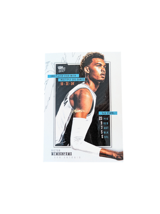 2024 Topps Now San Antonio Spurs 5x5 Games Victor Wembanyama Rookie card