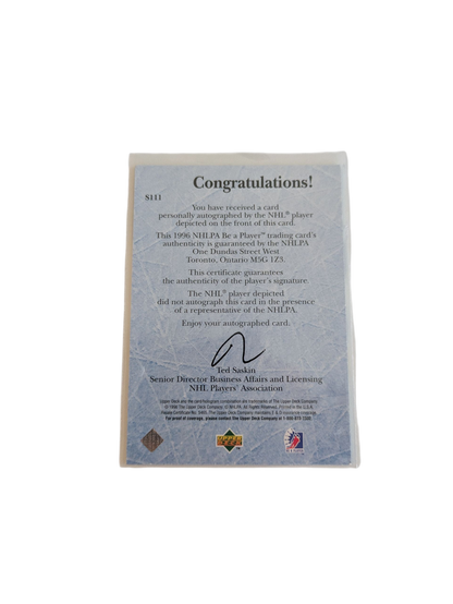 1996 Upper Deck Be a Player Montreal Canadiens Lyle Odelein Auto Card