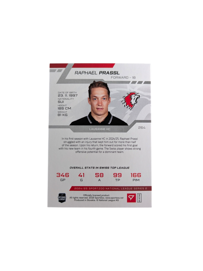 2025 SportZoo National League Series 2 Lausanne HC Raphael Prassl 1/1 card