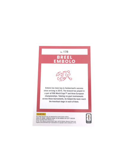 2025-26 Panini Donruss Road to World Cup Switzerland Breel Emobolo #178 card