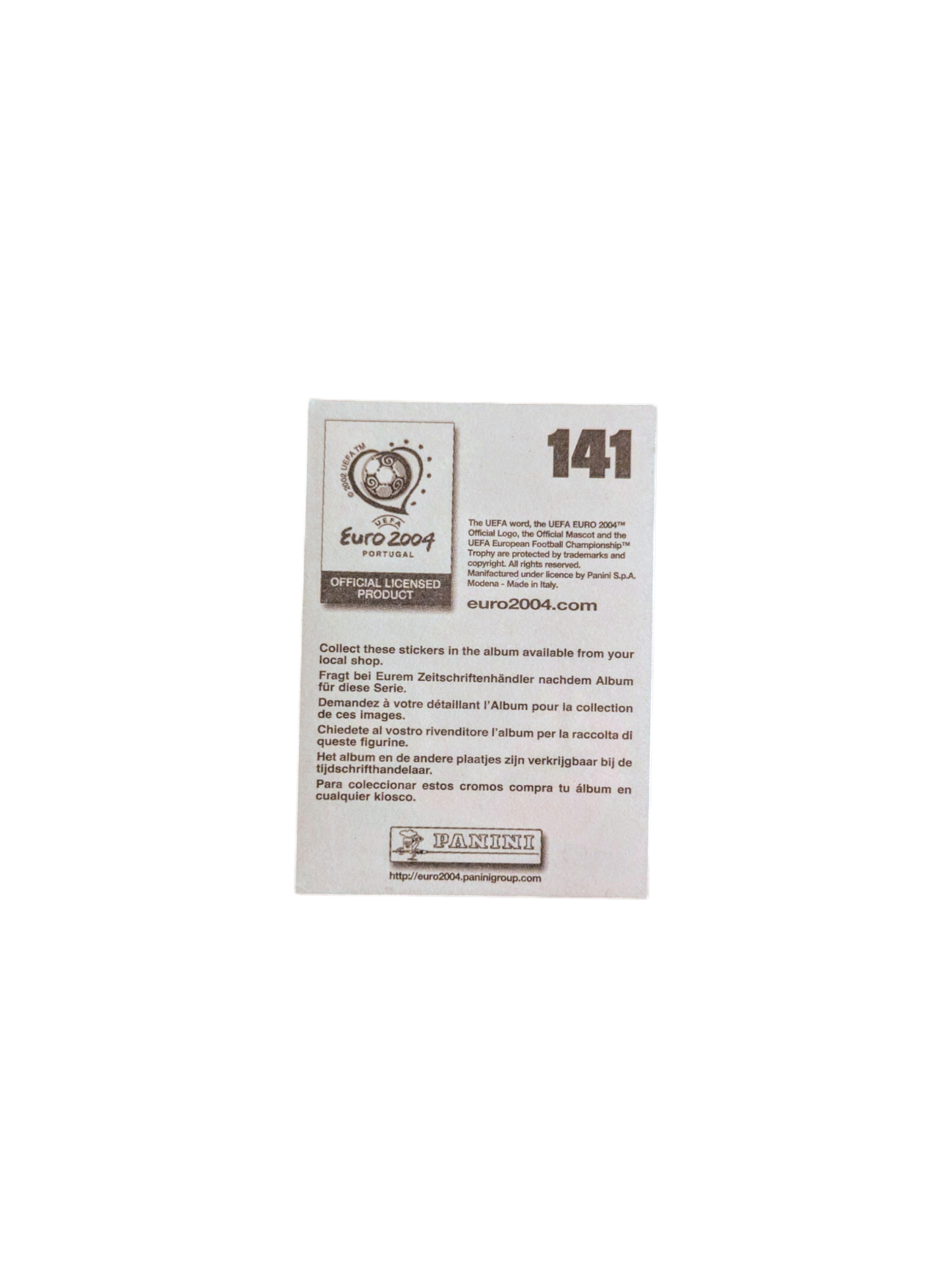 UEFA Euro 2004 Portugal Football Switzerland Murat Yakin Sticker