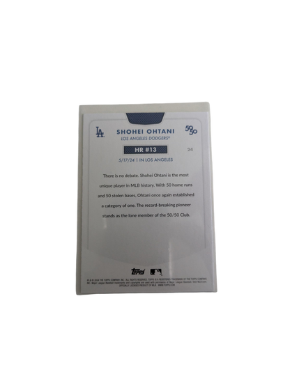 2024 Topps Los Angeles Dodgers Shohei Ohtani 50/50 HR #13 Card