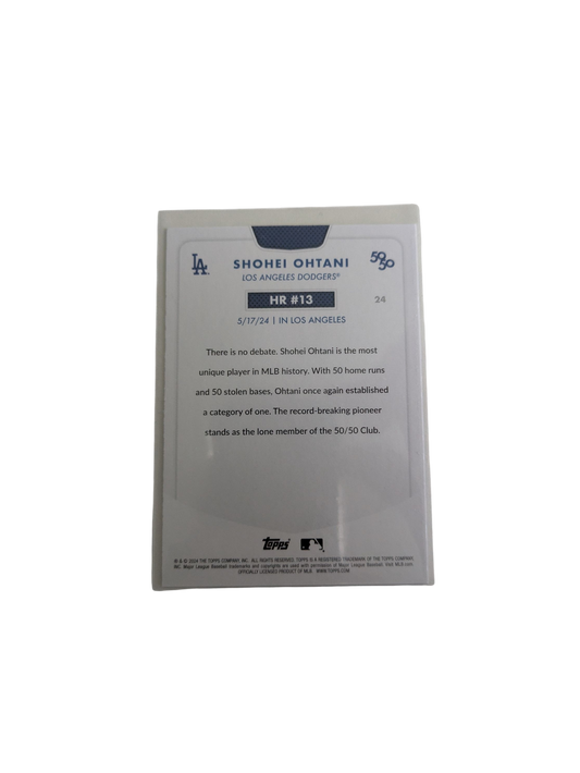 2024 Topps Los Angeles Dodgers Shohei Ohtani 50/50 HR #13 Card