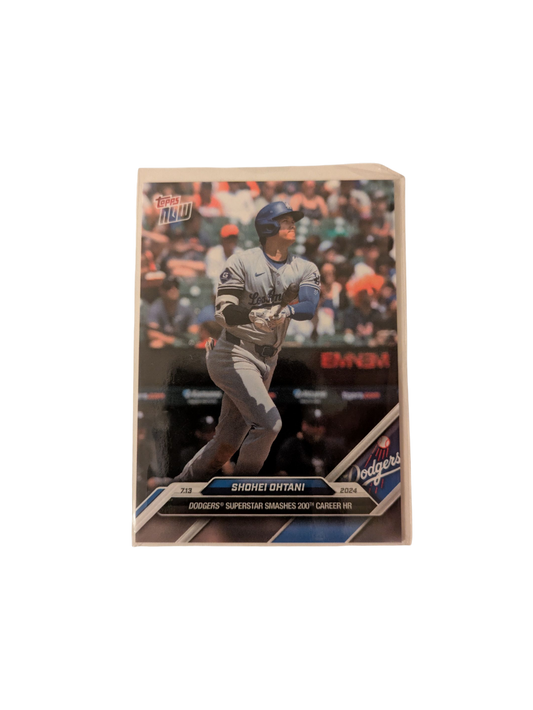 2024 Topps Now Los Angeles Dodgers Shohei Ohtani 200TH Career HR #413 Card