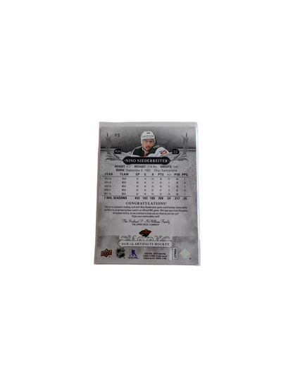 2018 Upper Deck Artifacts Minnesota Wild Nino Niederreiter Jersey Patch card