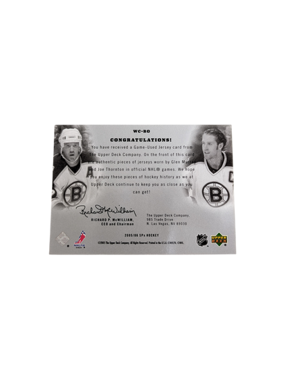 2005 Upper Deck SP Boston Bruins Glen Murray & Joe Thornton Double Patch card