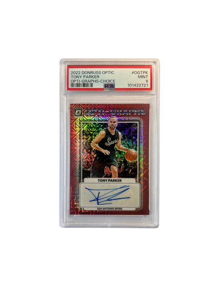 2022 Donruss Optic Tony Parker Opti-Graphs Choice Autograph PSA card