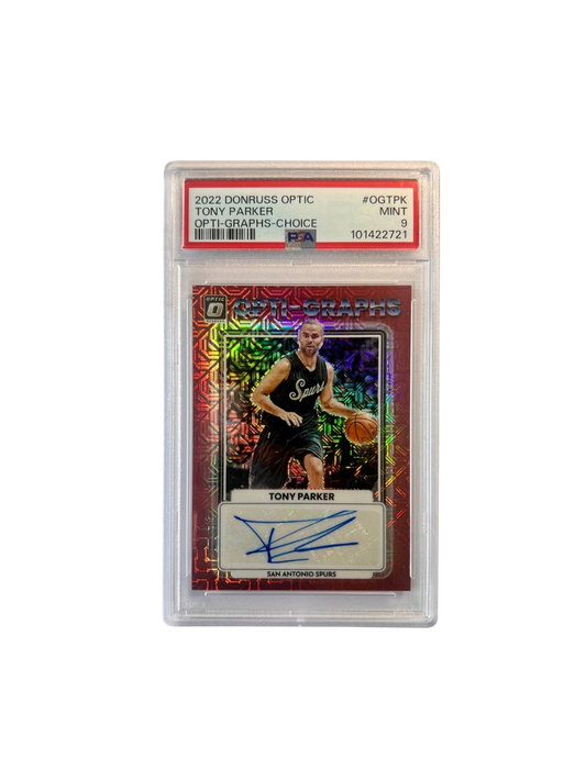2022 Donruss Optic Tony Parker Opti-Graphs Choice Autograph PSA card
