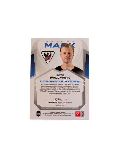 2024 SportZoo National League Fribourg Gotteron Lucas Wallmark Logo Patch 07/17 card
