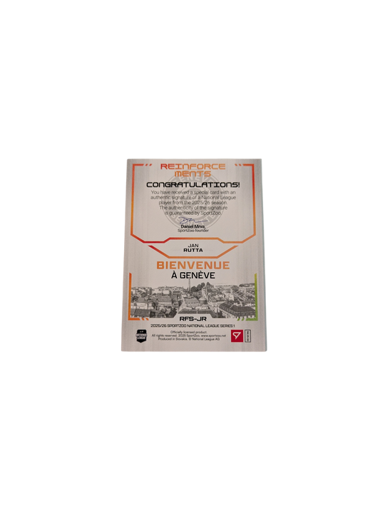 2026 SportZoo National League Reinforcements GSHC Jan Rutta 32/60 Auto card