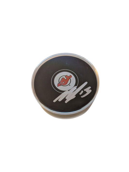 Nico Hischier signed NHL New Jersey Devils Puck
