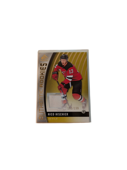 2017 Upper Deck Authentic Rookies New Jersey Devils Nico Hischier Jersey /199 Patch card