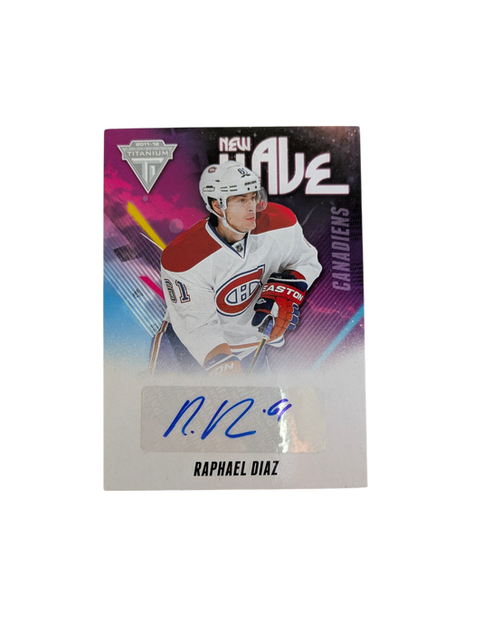 2012 Panini Titanium Montreal Canadiens Raphael Diaz Auto card