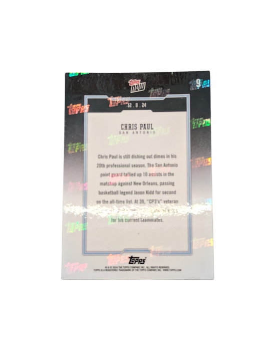 2024 Topps Now San Antonio Spurs Chris Paul 12092 Assists card