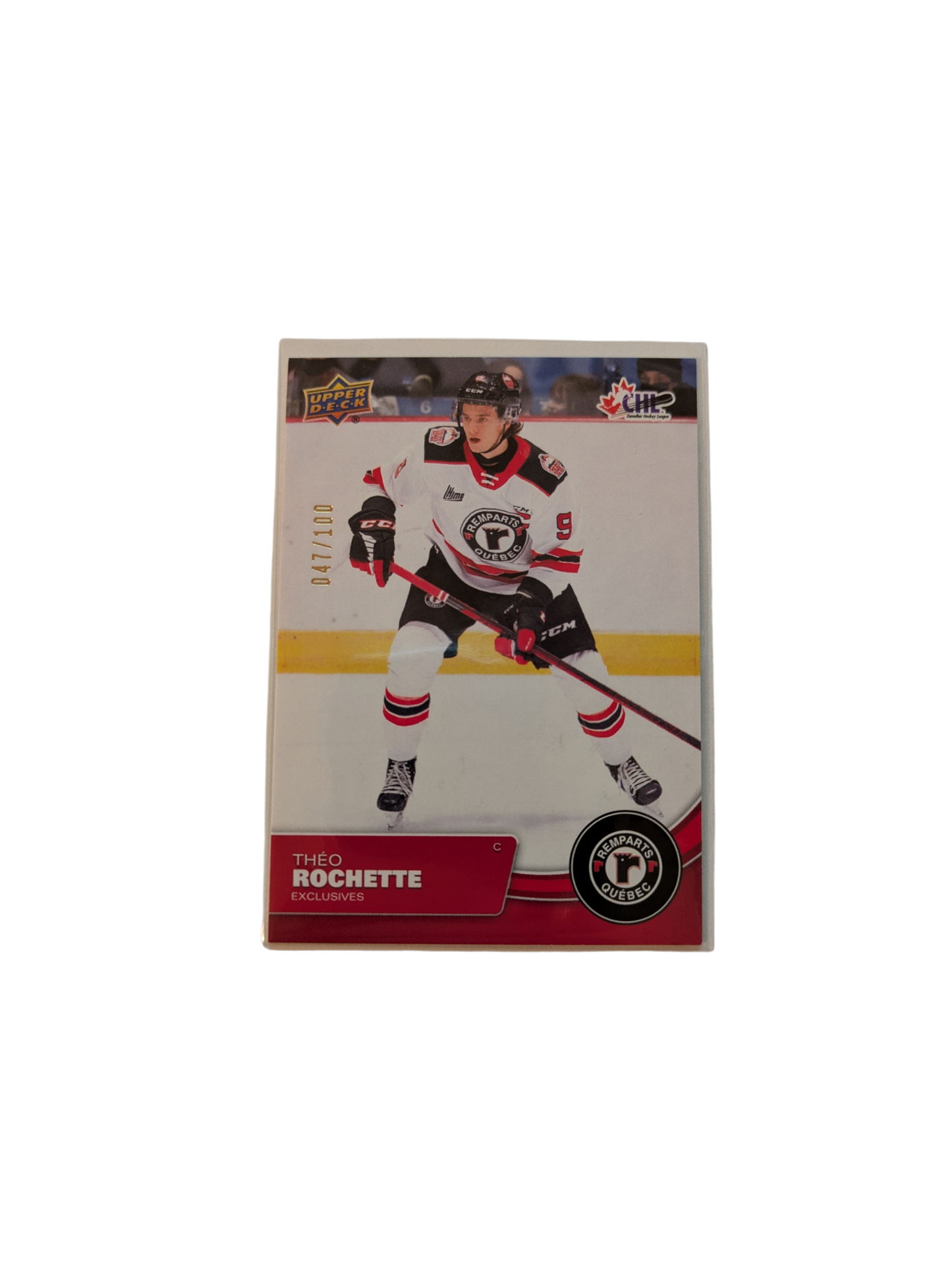 2021 Upper Deck Exclusives Quebec Remparts Theo Rochette 047/100 card