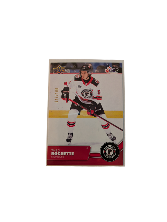 2021 Upper Deck Exclusives Quebec Remparts Theo Rochette 085/100 card