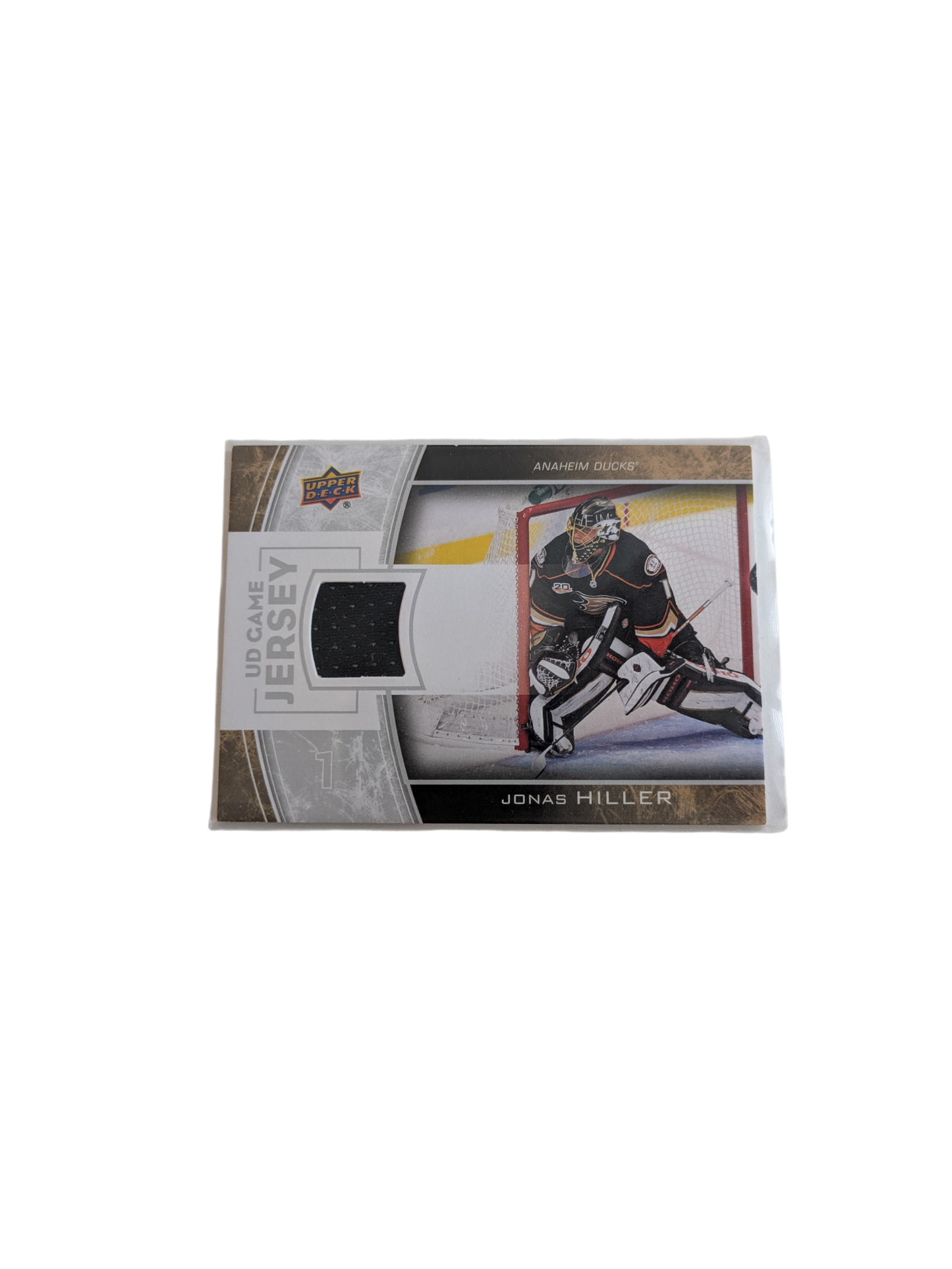 2013 Upper Deck Game Jersey Anaheim Ducks Jonas Hiller Patch GJ-JH card
