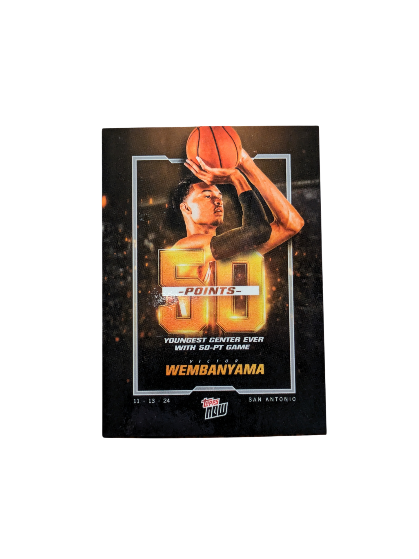 2024 Topps Now San Antonio Spurs Victor Wembanyama 50 Points card