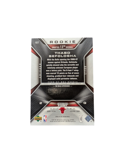 2007 Upper Deck SP Chicago Bulls Thabo Sefolosha 0716/1999 Rookie card