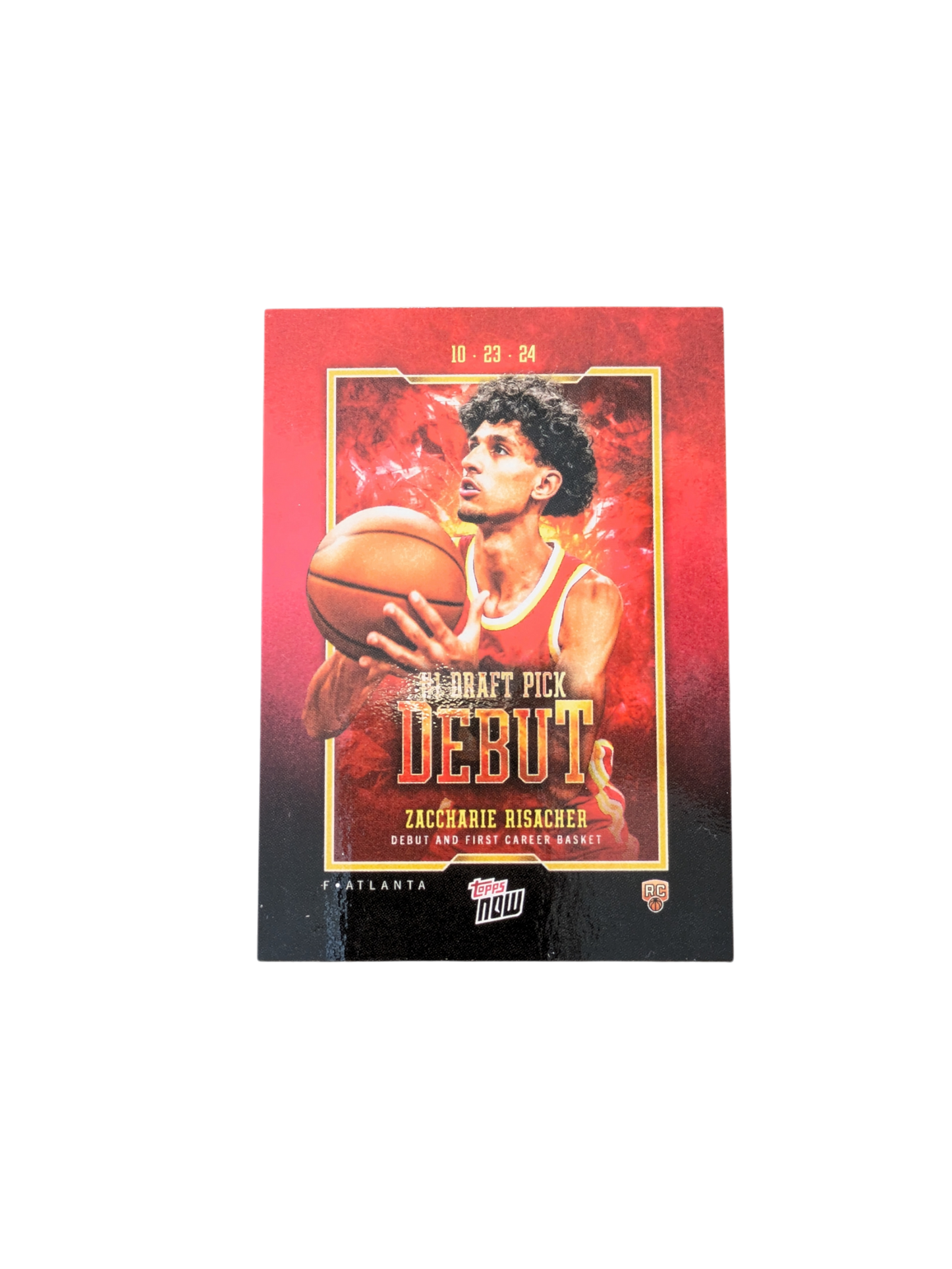 2024 Topps Now Atlanta Hawks Zaccharie Risacher Draft Pick Debut Rookie Card
