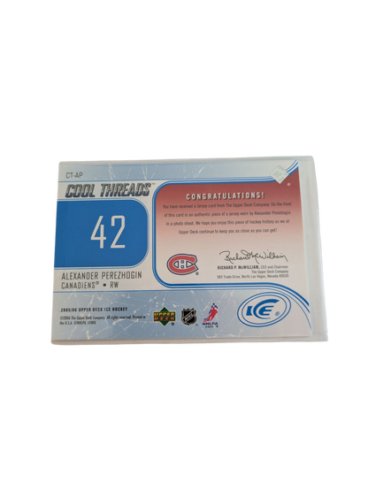 2005 Upper Deck Cool Thread Montreal Canadiens Alexander Perezhogin Patch Card