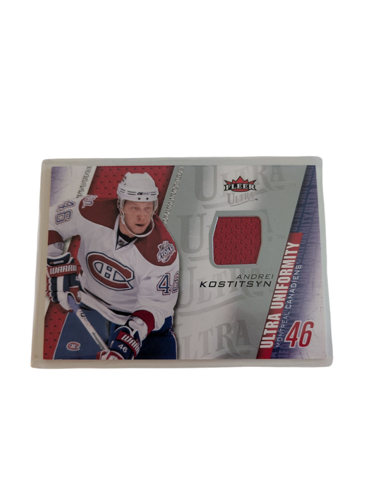 2009 Fleer Ultra Ultra Uniformity Montreal Canadiens Andrei Kostitsyn Patch Card
