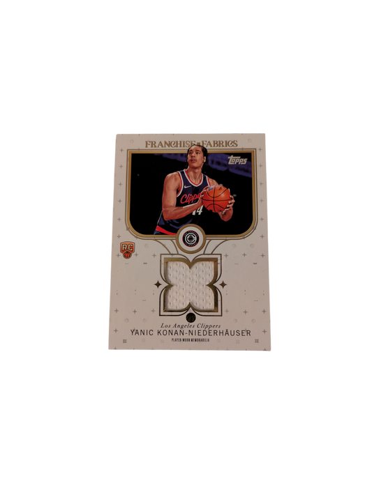 2025 Topps Franchise Fabrics Los Angeles Clippers Yanic Konan Niederhauser Rookie Jersey Patch card