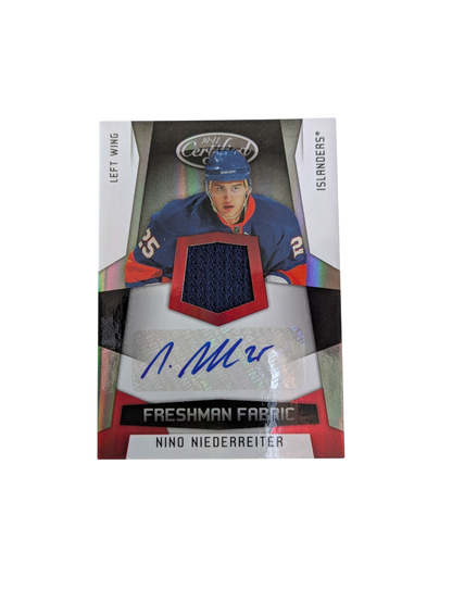 2010 Panini Freshman Fabric New York Islanders Nino Niederreiter /100 Auto Patch card