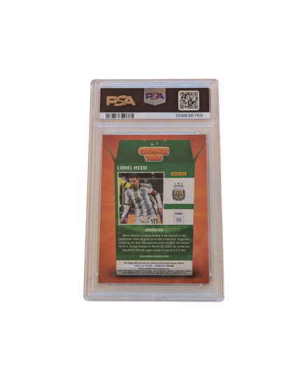 2023 Panini Donruss Lionel Messi Crunch Time PSA Card