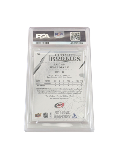 2017 Upper Deck Ultimate Collection Lucas Wallmark 073/399 Auto Card PSA 10