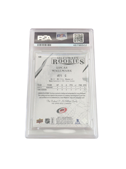 2017 Upper Deck Ultimate Collection Lucas Wallmark 073/399 Auto Card PSA 10