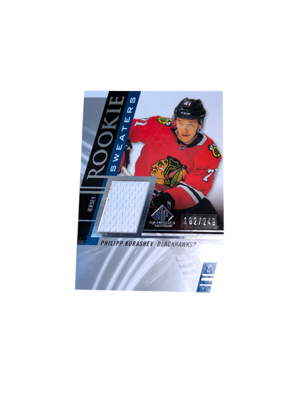 2020-21 Upper Deck Rookie Sweaters Chicago Blackhawks Philipp Kurashev Patch 182/249 card