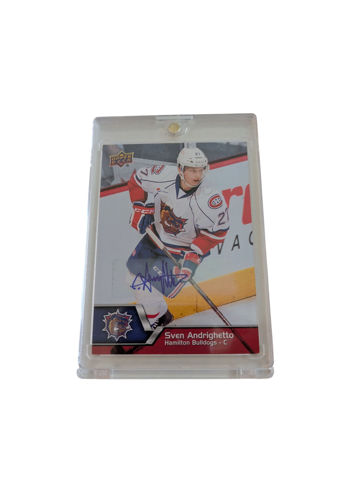 2015 Upper Deck AHL Hockey Hamilton Bulldogs Sven Andrighetto Auto Card