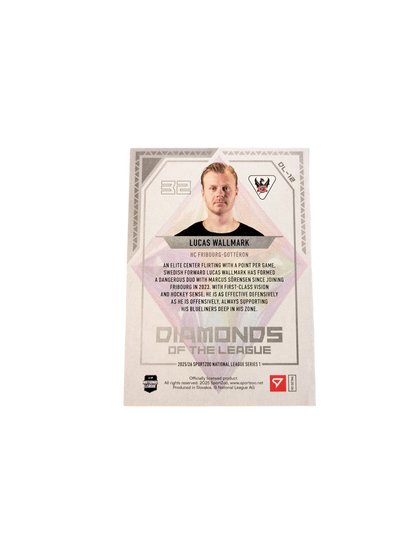 2026 SportZoo National League Diamonds Fribourg Gottéron Lucas Wallmark 34/50 card