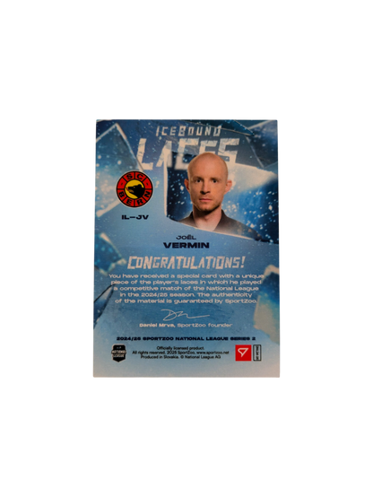 2025 SportZoo National League Series 2 EHC Kloten IceBound Laces Sami Niku /30 card