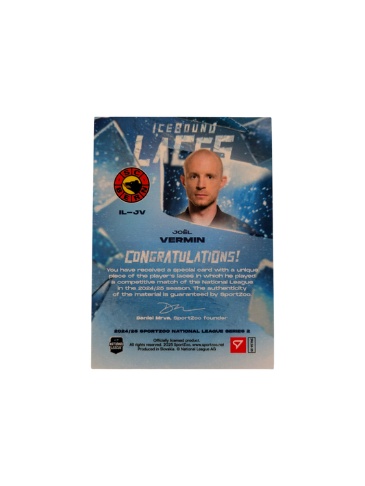 2025 SportZoo National League Series 2 SC Bern IceBound Laces Joel Vermin 12/30 card
