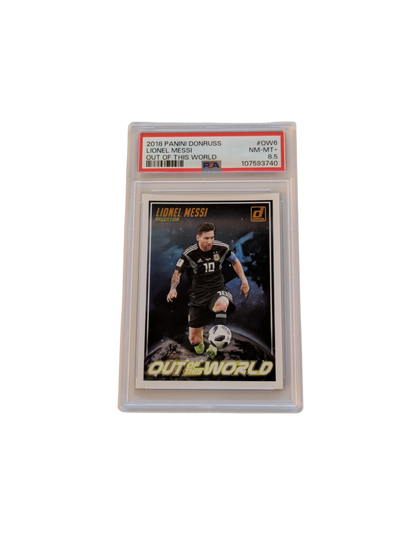 2018 Panini Donruss Lionel Messi Out of this World PSA Card